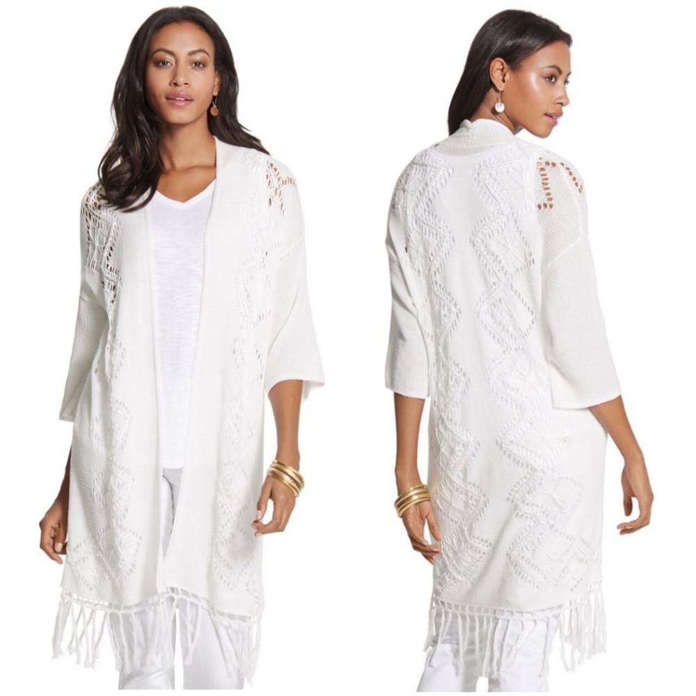 Long Boho Fringe Cardigan Sweater